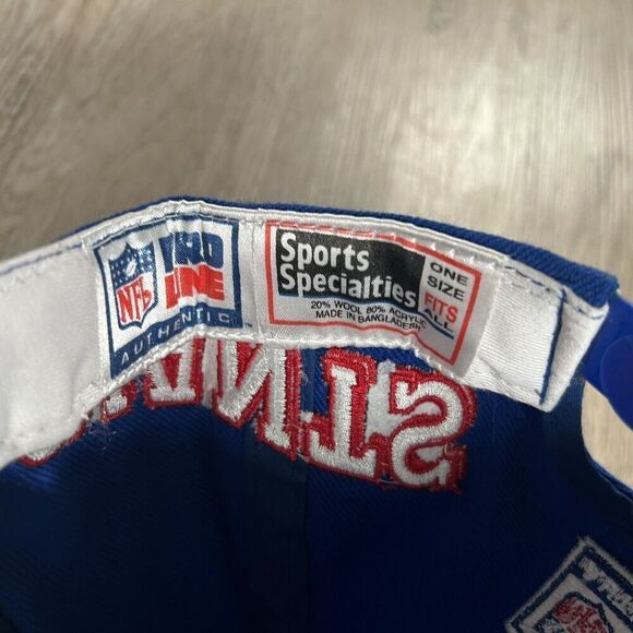 Vintage Sports Specialties New York Giants Hat Snapback NFL Side Wave Wool Blue - Picture 4 of 8